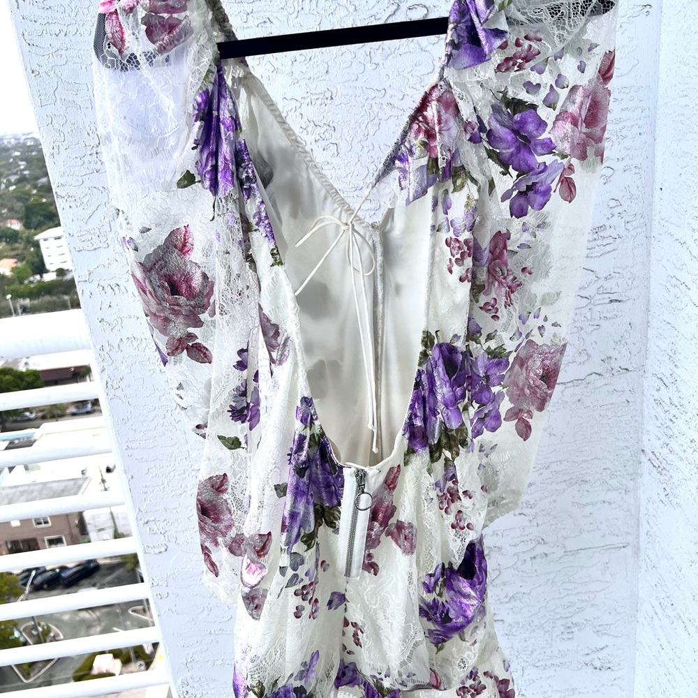 For love and lemons lace and metallic detailed dress. Multi color. Size medium